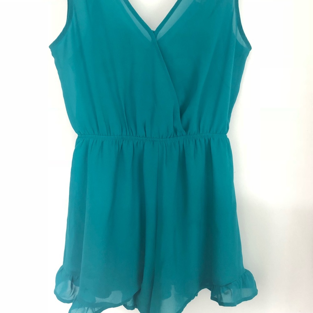 Teal Jumpsuit Shorts, Size S, almost brand new!